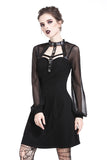 Punk mesh sleeve halter dress DW207 - Gothlolibeauty