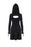 Punk sexy slit hooded dress DW215 - Gothlolibeauty