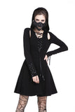 Punk sexy slit hooded dress DW215 - Gothlolibeauty