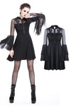 Cute gothic flower bust layered sleeve midi dress DW216 - Gothlolibeauty