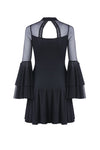 Cute gothic flower bust layered sleeve midi dress DW216 - Gothlolibeauty