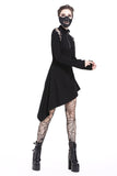 Punk zippered hollow shoulder dress DW218 - Gothlolibeauty