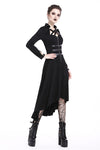 Punk buckle zippered long dress DW219 - Gothlolibeauty