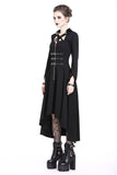 Punk buckle zippered long dress DW219 - Gothlolibeauty