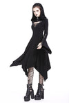 Gothic lace-up bust and sleeve hooded dress DW220 - Gothlolibeauty