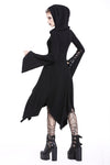 Gothic lace-up bust and sleeve hooded dress DW220 - Gothlolibeauty