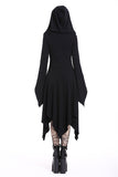 Gothic lace-up bust and sleeve hooded dress DW220 - Gothlolibeauty