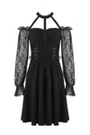 Gothic lace bishop sleeve lace-up dress DW228 - Gothlolibeauty