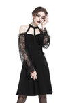 Gothic lace bishop sleeve lace-up dress DW228 - Gothlolibeauty