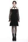 Gothic lace bishop sleeve lace-up dress DW228 - Gothlolibeauty