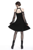 Gothic lace bishop sleeve lace-up dress DW228 - Gothlolibeauty