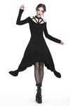 Punk strap neckline waterfall hem dress DW230 - Gothlolibeauty