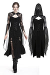 Gothic lacey hooded side slits maxi dress DW244 - Gothlolibeauty