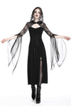 Gothic lacey hooded side slits maxi dress DW244 - Gothlolibeauty