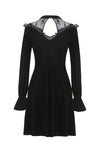 Gothic cross lacey velvet dress DW245 - Gothlolibeauty