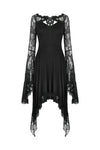 Gothic lady hollow chest with flower dress with lacey sleeves DW342 - Gothlolibeauty