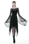 Gothic lady hollow chest with flower dress with lacey sleeves DW342 - Gothlolibeauty