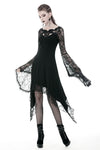 Gothic lady hollow chest with flower dress with lacey sleeves DW342 - Gothlolibeauty