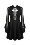 Gothic coffin and cross front long sleeves dress DW378