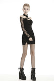 Punk net sleeves halter dress DW427