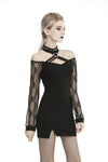 Punk net sleeves halter dress DW427