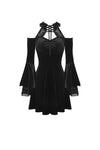 Gothic lace up collar velvet dress  DW428