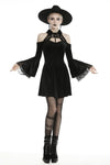 Gothic lace up collar velvet dress  DW428