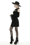 Gothic lace up collar velvet dress  DW428