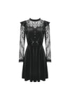 Gothic doll frilly lace velvet dress DW431