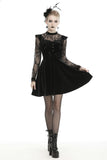 Gothic doll frilly lace velvet dress DW431