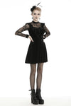 Gothic doll frilly lace velvet dress DW431