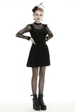 Gothic doll frilly lace velvet dress DW431