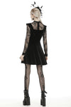 Gothic doll frilly lace velvet dress DW431