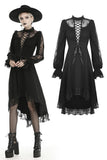 Lace lace up longsleeves cocktail gothic dress DW436