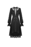 Lace lace up longsleeves cocktail gothic dress DW436