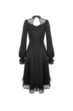 Lace lace up longsleeves cocktail gothic dress DW436