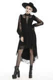 Lace lace up longsleeves cocktail gothic dress DW436