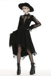 Lace lace up longsleeves cocktail gothic dress DW436