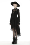 Lace lace up longsleeves cocktail gothic dress DW436