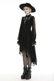 Lace lace up longsleeves cocktail gothic dress DW436