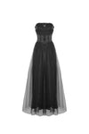 Gorgeous beaded tulle maxi gothic wedding dress  DW437