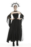 Gorgeous beaded tulle maxi gothic wedding dress  DW437