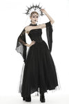 Gorgeous beaded tulle maxi gothic wedding dress  DW437