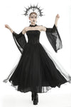 Gorgeous beaded tulle maxi gothic wedding dress  DW437