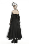 Gorgeous beaded tulle maxi gothic wedding dress  DW437