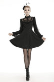 Black dolly frilly lace longsleeves gothic prom dress  DW438