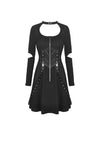 Punk zippered bandage longsleeves dress DW439