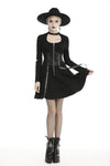 Punk zippered bandage longsleeves dress DW439