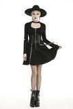 Punk zippered bandage longsleeves dress DW439