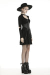 Punk zippered bandage longsleeves dress DW439